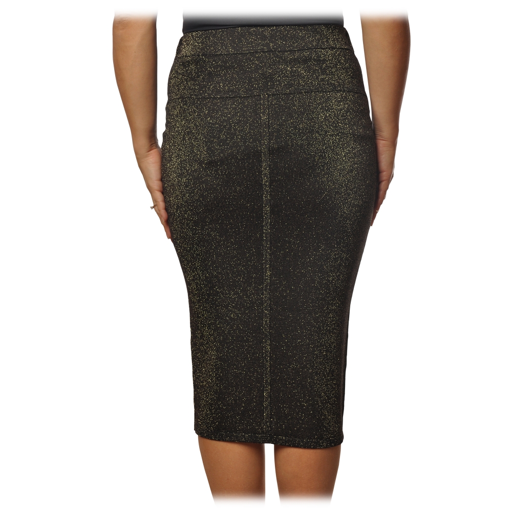 Pinko - Sheath Skirt Brevik in Lurex Knit - Grey - Skirt - Made in ...