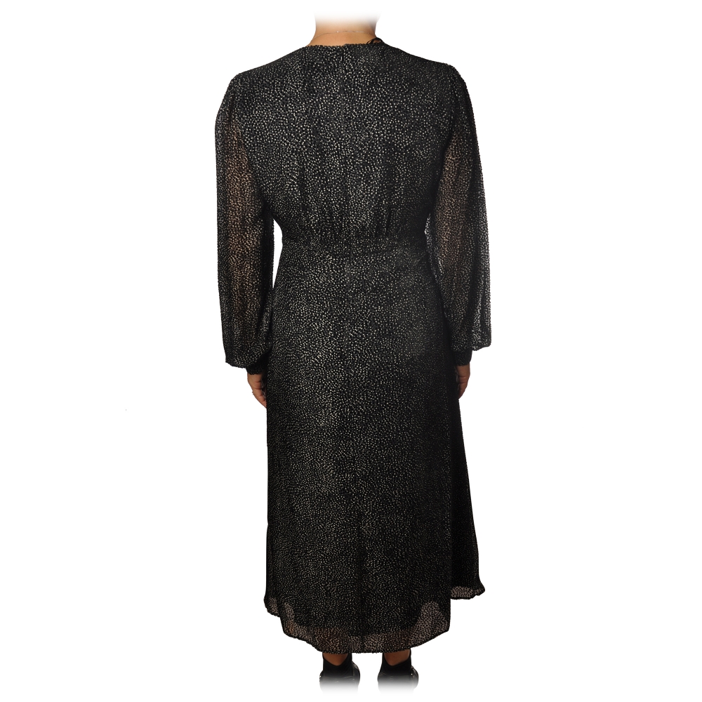 Pinko - Midi Dress Giovanni in Devorè Fabric - Black/White/Gray - Dress ...