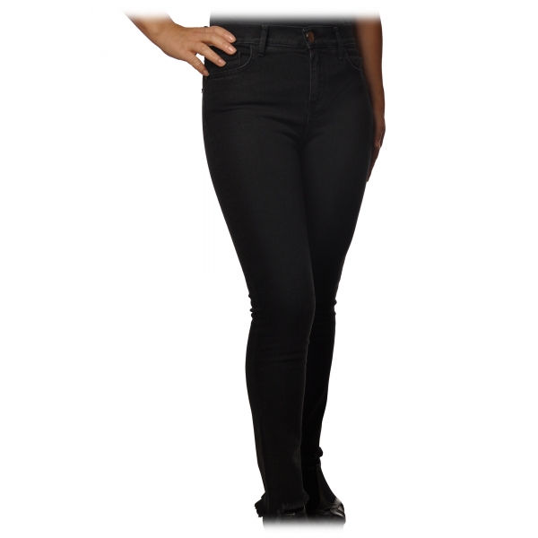 skinny fit black trousers