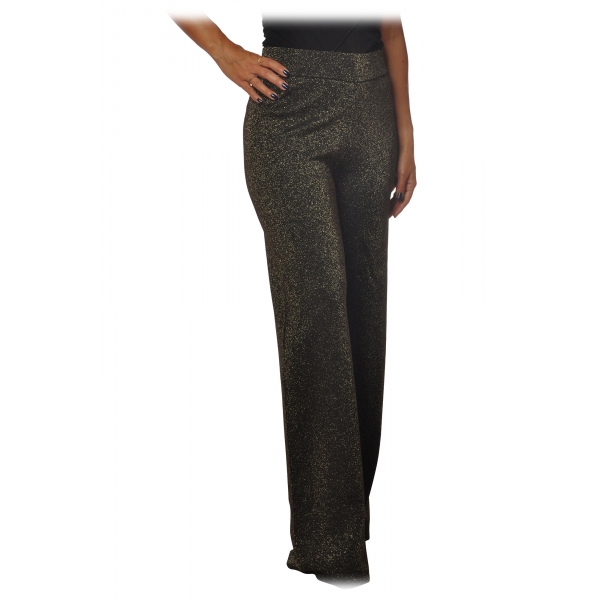 Pinko - Trousers Canada Wide Leg in Lurex Knit - Grey - Trousers - Made in Italy - Luxury Exclusive Collection