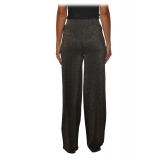 Pinko - Trousers Canada Wide Leg in Lurex Knit - Grey - Trousers - Made in Italy - Luxury Exclusive Collection