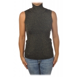 Pinko - Mock Turtleneck Ask Sleeveless in Lurex - Gray - Sweater - Made in Italy - Luxury Exclusive Collection