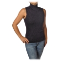 Pinko - Mock Turtleneck Ask Sleeveless in Lurex - Purple - Sweater - Made in Italy - Luxury Exclusive Collection
