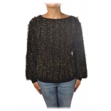 Pinko - Sweater Estonia in Two-tone Lurex Yarn - Black/Gold - Sweater - Made in Italy - Luxury Exclusive Collection