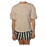 Pinko - T-shirt Bettyboop Round-neck with Balloon Sleeve - Ivory - T-shirt - Made in Italy - Luxury Exclusive Collection