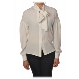 Pinko - Blouse Irish with Ribbon around the Neck - White - Shirt - Made in Italy - Luxury Exclusive Collection