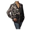 Pinko - Jacket Calimero in Abstract Pattern - Black/Ivory - Jacket - Made in Italy - Luxury Exclusive Collection