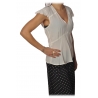 Pinko - Blouse Popcorn V-neck with Half Cap Sleeves - White - Shirt - Made in Italy - Luxury Exclusive Collection
