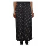 Pinko - Wide Leg Trousers Crembrule in Pois Pattern - Black - Trousers - Made in Italy - Luxury Exclusive Collection