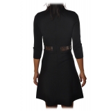 Pinko - Dress Vallese with Mirror Application around the Waist - Black - Dress - Made in Italy - Luxury Exclusive Collection