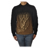 Pinko - Sweater Etiope Soft Fit Shaded Effect - Black/Gold - Sweater - Made in Italy - Luxury Exclusive Collection