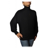 Pinko - Sweater MegaMix High Neck Oversized Fit - Black - Sweater - Made in Italy - Luxury Exclusive Collection