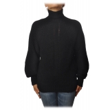 Pinko - Sweater MegaMix High Neck Oversized Fit - Black - Sweater - Made in Italy - Luxury Exclusive Collection