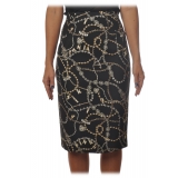 Pinko - Sheath Skirt Illusione Jewel-Patterned - Black - Skirt - Made in Italy - Luxury Exclusive Collection