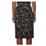 Pinko - Sheath Skirt Illusione Jewel-Patterned - Black - Skirt - Made in Italy - Luxury Exclusive Collection