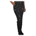 Pinko - Trousers Bella11 Straight Leg Planet Print - Black - Trousers - Made in Italy - Luxury Exclusive Collection