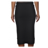 Pinko - Lounguette Skirt Russo with Side Mirror Applications - Black - Skirt - Made in Italy - Luxury Exclusive Collection