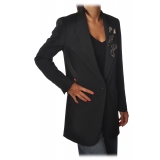 Pinko - Jacket Cirano1 Single-breasted with Brooches Applied - Black - Jacket - Made in Italy - Luxury Exclusive Collection