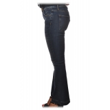 Pinko - Jeans Fannie2 Cinque Tasche Modello Trombetta - Denim Scuro - Pantalone - Made in Italy - Luxury Exclusive Collection