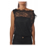 Pinko - Body Trattare in Lace with Underlying Band - Black - Top - Made in Italy - Luxury Exclusive Collection