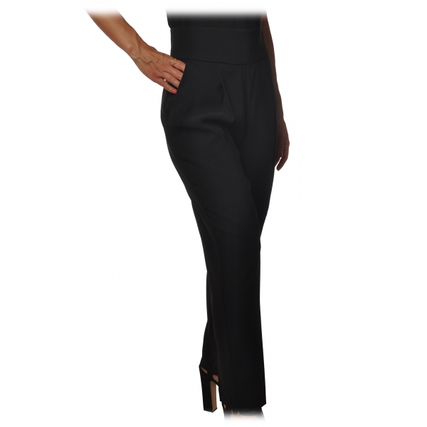 Pinko - Trousers Riprovare High Waist Straight Leg - Black - Trousers - Made in Italy - Luxury Exclusive Collection