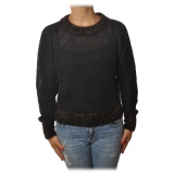 Pinko - Cardigan Quaggiu Crewneck with Lurex Details - Black - Sweater - Made in Italy - Luxury Exclusive Collection