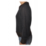 Pinko - Cardigan Quaggiu Crewneck with Lurex Details - Black - Sweater - Made in Italy - Luxury Exclusive Collection