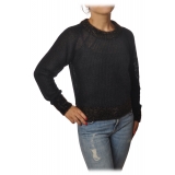 Pinko - Cardigan Quaggiu Crewneck with Lurex Details - Black - Sweater - Made in Italy - Luxury Exclusive Collection