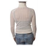 Pinko - Turtleneck Sweater Accanto in Ribbed Knit - White - Sweater - Made in Italy - Luxury Exclusive Collection