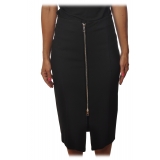 Pinko - Longuette Skirt Sagomare with Zip Detail - Black - Skirt - Made in Italy - Luxury Exclusive Collection