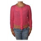 Pinko - Short Cardigan Quantunque with Lurex Details - Fuxia/Nude - Sweater - Made in Italy - Luxury Exclusive Collection
