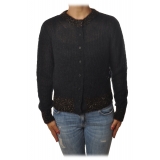 Pinko - Short Cardigan Quantunque with Lurex Details - Black - Sweater - Made in Italy - Luxury Exclusive Collection