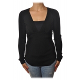 Pinko - Tight-fitting Sweater Ecco with V-neck - Black - Sweater - Made in Italy - Luxury Exclusive Collection