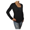 Pinko - Tight-fitting Sweater Ecco with V-neck - Black - Sweater - Made in Italy - Luxury Exclusive Collection