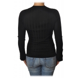 Pinko - Sweater Ecco V-neck in Wool - Black - Sweater - Made in Italy - Luxury Exclusive Collection