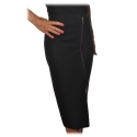 Pinko - Longuette Skirt Sagomare with Zip Detail - Black - Skirt - Made in Italy - Luxury Exclusive Collection