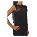 Pinko - Body Trattare in Lace with Underlying Band - Black - Top - Made in Italy - Luxury Exclusive Collection