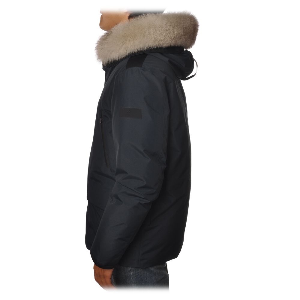 Peuterey - Migisi Jacket with Fixed Hood and Removable Fur - Blue ...
