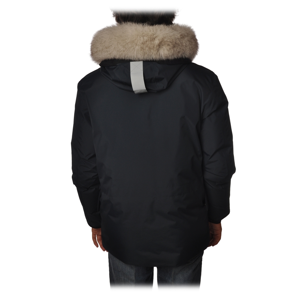 Peuterey - Migisi Jacket with Fixed Hood and Removable Fur - Blue ...