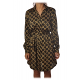 Twinset - Shirt Cut Dress in Gold Chain Pattern - Black/Gold - Dress - Made in Italy - Luxury Exclusive Collection