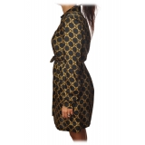 Twinset - Shirt Cut Dress in Gold Chain Pattern - Black/Gold - Dress - Made in Italy - Luxury Exclusive Collection