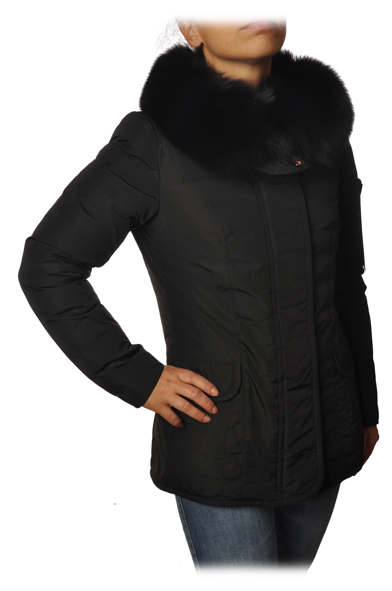 コート PEUTEREY Woman Coat Black PED528701191981 NER Peuterey - Medium Length Model Jacket - Black - Jacket