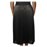 Twinset - Pleated Longuette Skirt Lamè Effect - Anthracite - Skirt - Made in Italy - Luxury Exclusive Collection