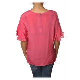 Twinset - Blouse Sleeves with Rouches in Silk - Pink - Shirt - Made in Italy - Luxury Exclusive Collection