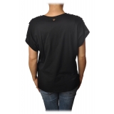 Twinset - T-Shirt Oversized with Beads Embroidered - Black - T-shirt - Made in Italy - Luxury Exclusive Collection