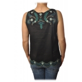 Twinset - Tank Top with Colored Openwork Embroidery - Black - Top - Made in Italy - Luxury Exclusive Collection