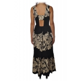 Twinset - Long Dress Empire Cut in Floral Pattern - Black - Dress - Made in Italy - Luxury Exclusive Collection
