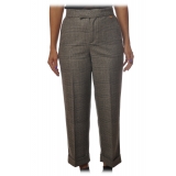 Twinset - Pantalone Tasca America Principe di Galles - Grigio Perla - Pantaloni - Made in Italy - Luxury Exclusive Collection