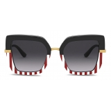 Dolce & Gabbana - Half Print Sunglasses - White Red - Dolce & Gabbana Eyewear