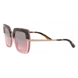 Dolce & Gabbana - Half Print Sunglasses - Havana Pink - Dolce & Gabbana Eyewear